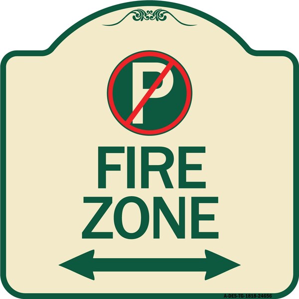 Signmission No Parking and Arrow Pointing Left and Right Heavy-Gauge Aluminum Sign, 18" x 18", TG-1818-24656 A-DES-TG-1818-24656 - main